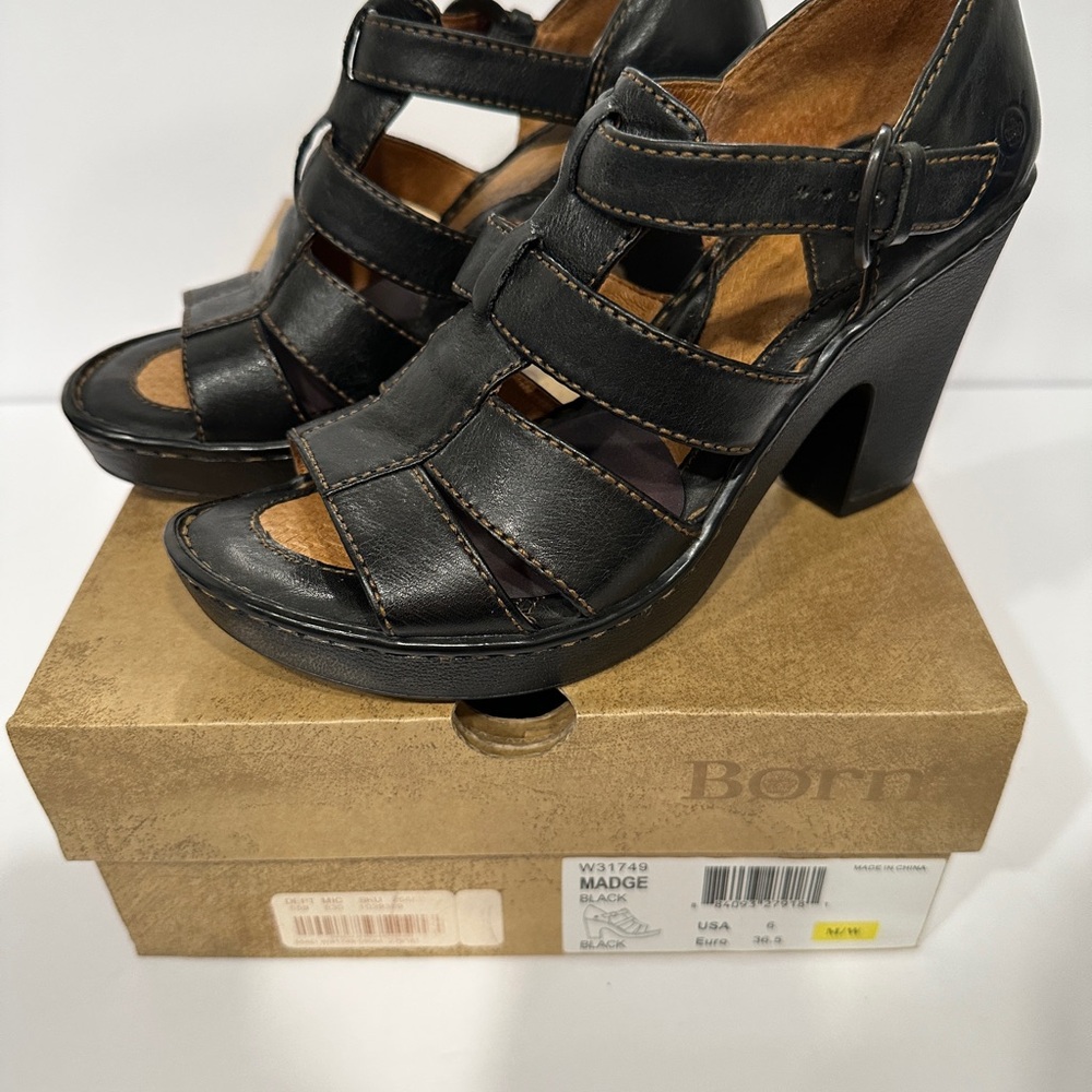 Born Black Strappy Heels